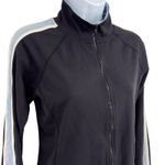 prAna  Women Navy Track Jacket Full Zip Light Blue Stripe S Athleisure SM Gym Photo 2