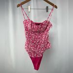 ZARA  Printed Corset Bodysuit in Pink‎ White Size Small Photo 4