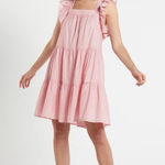 Marie Oliver Sailor Red White Striped Cotton Linen Ruffle Dress Women’s Sz M Photo 0