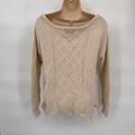 Stüssy Stussy Knit Sweater Womens Medium Cream Cotton Wool Blend Pearl Detail Vintage Photo 5