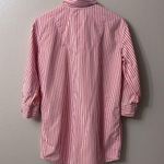 Lauren Ralph Lauren Dress Shirt Women's Striped 3/4 Sleeve Orange/White Top Sz S Orange Photo 3