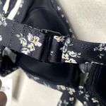 Social Angel Folk Floral Tie Front Bikini Top Black White 3X Women's Swimwear Photo 9