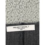 Project Social T Shirt Women Small Deep V Neck Short Sleeve Black Gray Photo 4