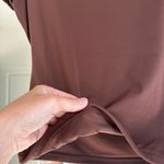 Pumiey Double Lined Fitted Brown T-Shirt Photo 1