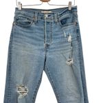 Levi's Wedgie Straight Jeans Distressed Denim Medium Wash Blue Size 30 Photo 4