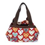 LeSportsac  Quilted Hearts Pattern Medium Size Nylon Shoulder Bag Purse Tote Photo 0
