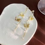 Gold Butterfly Dangle Drop Earrings for Women,Tassel Butterfly Earrings Photo 1