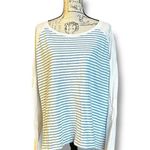 J.Crew Women's Plus Raglan Girlfriend Crewneck Long-Sleeve Blue White 3XL Photo 1