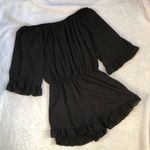 The Impeccable Pig  Black Off the Shoulder Romper Photo 2