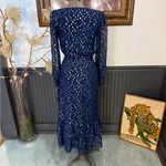 Lilly Pulitzer Cristiana Long Sleeve Chiffon Blue and Gold Midi Dress ~ Sz 00 🧡🍄 Photo 6