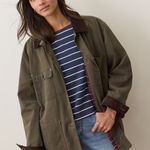 Marine layer Riley Waxed Barn Jacket in Olive Photo 0