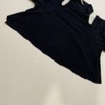 Free People  Cutout Mock Neck Long Sleeve Top Black Size L (Cropped Raw Hem) Photo 7