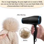 Womens Winter Beanie Hat, Warm Fleece Lined Knitted Soft Ski Cuff Cap with Pom Pom(Beige) Photo 2