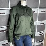 Madewell Western Shirt in Linen Blend Mossy Umber Size 00 Photo 11