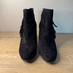 Vince Camuto  Black Suede Fringe Wedge Ankle Booties 8.5W Wide Boho Western Chic‎ Photo 2