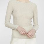 Vince Long Sleeve Crinkle Textured Top in Hayseed Size Large NWOT Photo 0