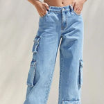 Pacsun Women's Blue '90s Baggy Cargo Jeans Size 25 NWT MSRP $90 Photo 0