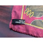 Vintage Burgundy Silk Handkerchief Geometric Italian 80s 90s Red Photo 5