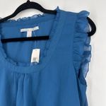 Old Navy NWT Y2K Flutter Sleeve Blue Short Sleeve Blouse Sheer Lace Gauzy Small Photo 4