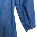 ZARA Trafaluc Denim Raw Hem Shirt Dress Sz S Photo 4