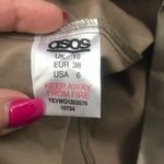 ASOS  Taupe Satin Square Neck Dress - Size 6 Photo 8