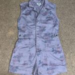 Lucky Brand x Laura Ashley Floral Sleeveless Coverall Short Denim Romper Small Photo 3