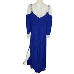 R & M Richards  Plus Size Embellished Cold-Shoulder Gown Electric Blue Sz 22W Photo 5