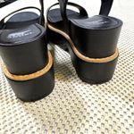 Sorel Joanie IV Black Leather Ankle Strap Wedge Platform Sandals Women’s Size 7 Photo 4