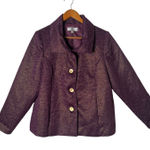 Simonton Says Purple Gold Metallic Button Front Blazer Jacket Size L Statement Size L Photo 0