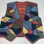 Vintage cottage core Hand knit sweater vest size XL C32 Pink Photo 0