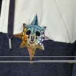 Disneyland Resort Zipped Hoodie Embroidered Mickey Compass Blue/White Size Large Photo 2