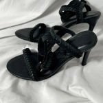 Joie ‎ Braided Black Sandal Heels Size 35.5 Photo 3