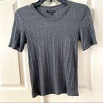 Topshop ribbed grey short sleeved top Photo 1