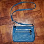 Cole Haan  Teal Blue Aqua Pebble Leather Crossbody Purse Hand‎ Bag Photo 1
