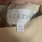 Azazie NEW  Vika Champagne Bridesmaids Dress Size A12 Beige Chiffon High Low Slit Photo 6