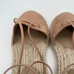 Eileen Fisher Lace Up Espadrille Sandals SZ 6.5 Leather Jute Strappy Flats Honey Photo 11