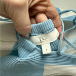 Pinkblush Klesis Blue Ivory Striped Back Lace Up Bodycon Maternity Maxi Dress S Photo 6