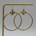 Tory Burch stacked T-logo circle drop earrings, new Photo 0
