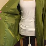Larry Levine Vintage moss green silk long jacket Photo 4