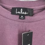 Lulus Purple Ribbed Long Sleeve Top Medium New Photo 4