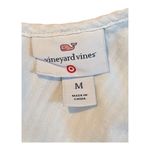 Vineyard Vines White Ruffle V Neck Midi Dress Striped Belt Women Size Medium Photo 9