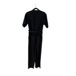 Everlane The Fatigue Jumpsuit Short Sleeve Crop Belted Cotton Linen Black Size 0 Photo 5