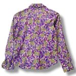 Ralph Lauren Vtg Lauren  Petite Purple Paisley Shirt 100%‎ Cotton P/S Fall Boho Photo 3