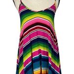 Show Me Your Mumu Small A-Line Mini Circus Dress Striped Spaghetti Strap V-Neck Photo 0