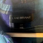 Lane Bryant  Pop Over Tunic Top Plaid Lace Up V-Neck Top 22/24 Photo 2