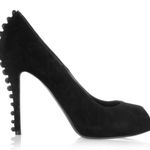 Alexander McQueen knotted leather-trimmed black suede pumps IT 36 US 6 Photo 0