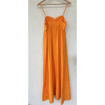 Farm Rio  Women's Mustard Orange Bustier Maxi Dress M Gauzy Vacation Beach Resort Photo 6
