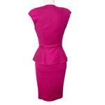 Ted Baker  Pink Peplum Dress Women’s Size 4 Zip Front Cap Sleeve Workwear Photo 4