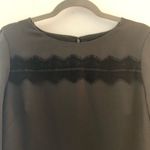 Ann Taylor Dress Lace Sheath Grey w/ Black Lace Sz 8 EUC Long Sleeve Photo 2
