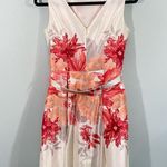 Jessica Howard Shimmery Floral Sleeveless Belted Fit & Flare Dress Size 8 Photo 4